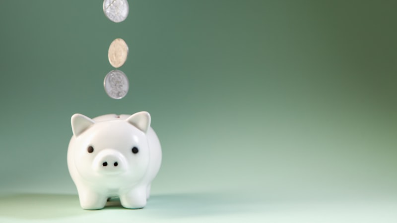 Coins being saved into a piggy bank to build an emergency fund