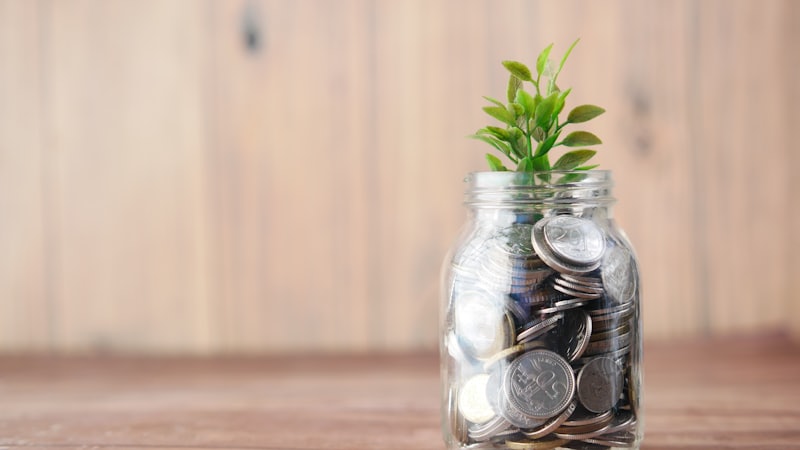 Coins saved in a glass jar, representing NPS and PPF retirement savings